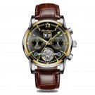 Leather BK GD_2021  Luxury Men Mechanical Wristwatch Genuine Leather Automatic Clock  Sports Chronog