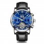 Leather BU SL_2021  Luxury Men Mechanical Wristwatch Genuine Leather Automatic Clock  Sports Chronog
