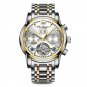 White Gold_2021  Luxury Men Mechanical Wristwatch Genuine Leather Automatic Clock  Sports Chronograp