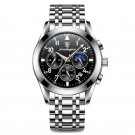 Black Silver_2021 Men Watch Luxury  Sport Business Rose Gold Watches Mens Waterproof Quartz Clock Wa