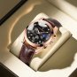 A Silver Black_Men's Watch Sport Chronograph Leather Watches Waterproof Luminous Military Watch Busi