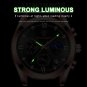 A Silver Black_Men's Watch Sport Chronograph Leather Watches Waterproof Luminous Military Watch Busi