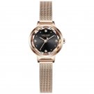 Black_LANGLISHI Simple Women Watches Top Luxury Rose Gold Quartz Wrist Watch Ladies Waterproof Clock