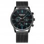 635 Blue Mesh_Swiss Brand  Men Watch Sport Chronograph Waterproof Luminous Date Wristwatch Ultra Thi