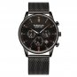 635 Gold Mesh_Swiss Brand  Men Watch Sport Chronograph Waterproof Luminous Date Wristwatch Ultra Thi