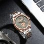 Rose Gold Blue_Men Watch Stainless Stain Steel Quartz Men's Wristwatch Swiss Brand Luxury Business W