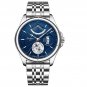 Silver Blue_Men Watch Stainless Stain Steel Quartz Men's Wristwatch Swiss Brand Luxury Business Wate