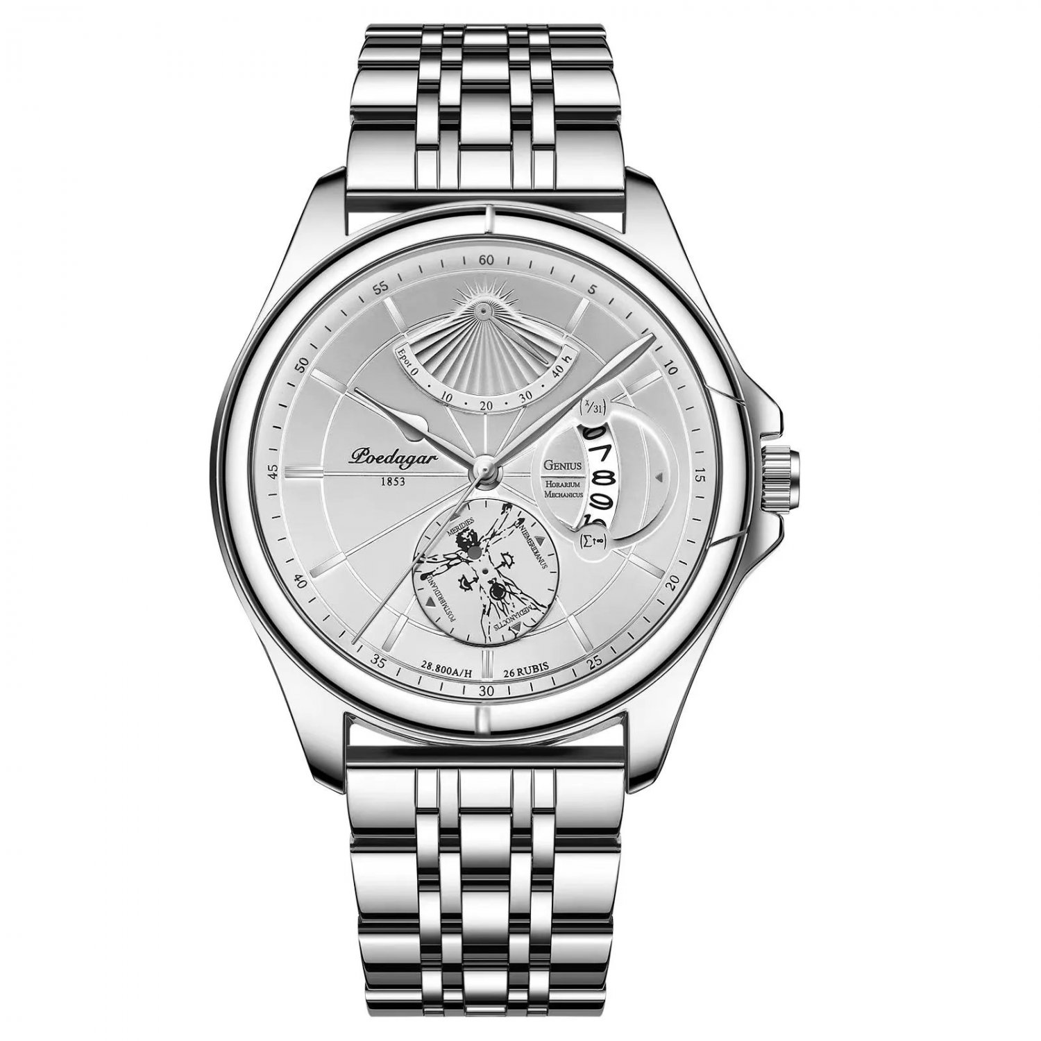 Silver Silver_Men Watch Stainless Stain Steel Quartz Men's Wristwatch Swiss Brand Luxury Business Wa