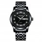 Black Black_Men Watch Business Stainless Stain Quartz Men's Wristwatch  Luxury Waterproof Luminous D