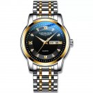 Gold Black_Men Watch Business Stainless Stain Quartz Men's Wristwatch  Luxury Waterproof Luminous Da