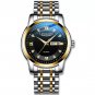 Gold Black_Men Watch Business Stainless Stain Quartz Men's Wristwatch  Luxury Waterproof Luminous Da