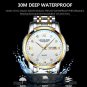Gold Gold_Men Watch Business Stainless Stain Quartz Men's Wristwatch Luxury Waterproof Luminous Dat