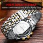 Gold Gold_Men Watch Business Stainless Stain Quartz Men's Wristwatch Luxury Waterproof Luminous Dat