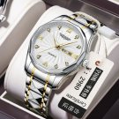818 GD WH S_Men's Watches Stainless Steel Top Luxury Waterproof Luminous Quartz Wristwatches Push Bu