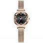 Black_Japan Quartz Movement High Quality LANGLISHI Women Stainless Steel Mesh Rose Gold Waterproof L
