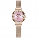 Pink_Japan Quartz Movement High Quality LANGLISHI Women Stainless Steel Mesh Rose Gold Waterproof La