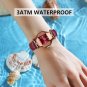 White_Women Watch Leather Quartz Watches Waterproof Rose Gold Top Swiss Brand Luxury Ladies Wristwat