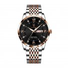 836 RG BK S_Men Watch Stainless Stainless  Luxury Men's Wristwatch Waterproof Luminous Business Quaz