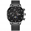 Mesh Black Black_Mens es Luxury Stainless Steel Mesh Belt Quartz Wrist  Luminous Clock Men Business 