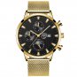 Mesh Gold Black_Mens es Luxury Stainless Steel Mesh Belt Quartz Wrist Luminous Clock Men Business C