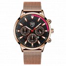 Mesh Silver Black_Luxury Men's es for Men Sports Stainless Steel Mesh belt Quartz Wrist Calendar Lum