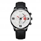 Leather Black White_Mens Luxury es Stainless Steel Mesh Belt Quartz Wrist  Men Business Calendar Lum