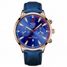 Leather Rose Blue_2022 Men es Luxury Mens Business  Stainless Steel Mesh Belt Quartz Wrist Luminous 