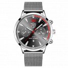 Mesh Silver Black_2022 Men es Luxury Mens Business  Stainless Steel Mesh Belt Quartz Wrist Luminous 