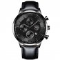 Leather Black Black_Mens es Luxury Men Business Stainless Steel Mesh Belt Quartz Wrist  for Man Leis