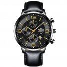 Leather Black Gold_Mens es Luxury Men Business Stainless Steel Mesh Belt Quartz Wrist  for Man Leisu