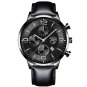 Leather Black Silver_Mens es Luxury Men Business Stainless Steel Mesh Belt Quartz Wrist  for Man Lei