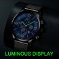 Leather Black Silver_Mens es Luxury Men Business Stainless Steel Mesh Belt Quartz Wrist  for Man Lei