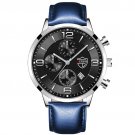 Leather Silver Black_Mens es Luxury Men Business Stainless Steel Mesh Belt Quartz Wrist  for Man Lei