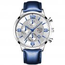 Leather Silver White_Mens es Luxury Men Business Stainless Steel Mesh Belt Quartz Wrist  for Man Lei