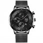 Mesh Black Black_Mens es Luxury Men Business Stainless Steel Mesh Belt Quartz Wrist  for Man Leisure