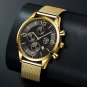 Mesh Black Silver_Mens es Luxury Men Business Stainless Steel Mesh Belt Quartz Wrist for Man Leisur