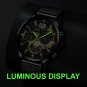 Mesh Black Gold_Men Business es Luxury Gold Stainless Steel Mesh Belt Quartz Wrist Luminous Clock