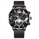 Mesh Black Silver_Men  Business es Luxury Gold Stainless Steel Mesh Belt Quartz Wrist  Luminous Cloc