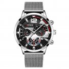 Mesh Gold Black_Men  Business es Luxury Gold Stainless Steel Mesh Belt Quartz Wrist  Luminous Clock 