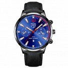 Leather Black Blue_Mens es Luxury Stainless Steel Mesh Belt Quartz Wrist  Luminous Clock Men Casual 