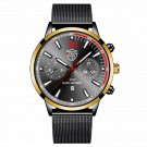 Mesh Black Black_Mens es Luxury Stainless Steel Mesh Belt Quartz Wrist  Luminous Clock Men Casual Le