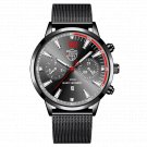 Mesh Black Silver_Mens es Luxury Stainless Steel Mesh Belt Quartz Wrist  Luminous Clock Men Casual L