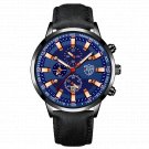 Leather Black Blue_Mens Luxury es Men Business Stainless Steel Quartz Wrist  Man Sports Casual Leath