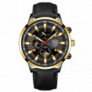 Leather Black Gold_Mens Luxury es Men Business Stainless Steel Quartz Wrist  Man Sports Casual Leath