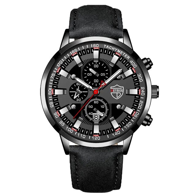 Leather Black Silver_Mens Luxury es Men Business Stainless Steel Quartz Wrist  Man Sports Casual Lea