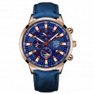Leather Rose Blue_Mens Luxury es Men Business Stainless Steel Quartz Wrist  Man Sports Casual Leathe