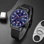 Leather Rose Blue_Mens Luxury es Men Business Stainless Steel Quartz Wrist Man Sports Casual Leathe