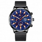 Mesh Black Blue_Mens Luxury es Men Business Stainless Steel Quartz Wrist  Man Sports Casual Leather 