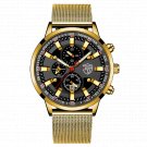 Mesh Gold Gold_Mens Luxury es Men Business Stainless Steel Quartz Wrist  Man Sports Casual Leather L