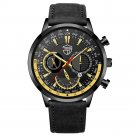 Leather Black Gold_Men's es Luxury Man Sports Stainless Steel Mesh belt Quartz Wrist  for Men Busine